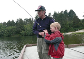 Boy and Grandfather Fishing